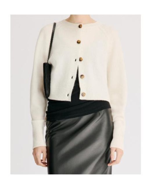 Loulou de Saison White Heike Cropped Cardigan