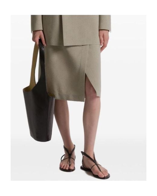 Alberta Ferretti Gray Tweed Wrap Skirt