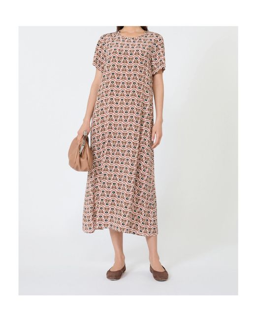 Weekend by Maxmara Pink Printed Silk T-Shirt Dress