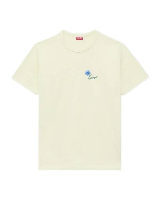 KENZO White Tulip' Embroidered Slim T-Shirt for men