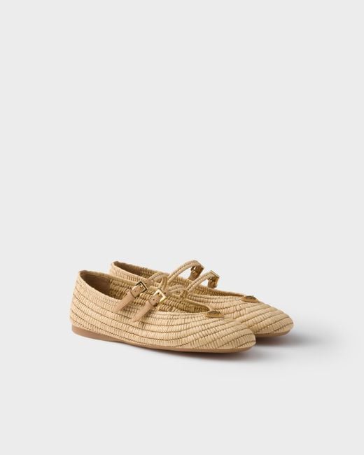 Prada Natural Crochet Ballerinas