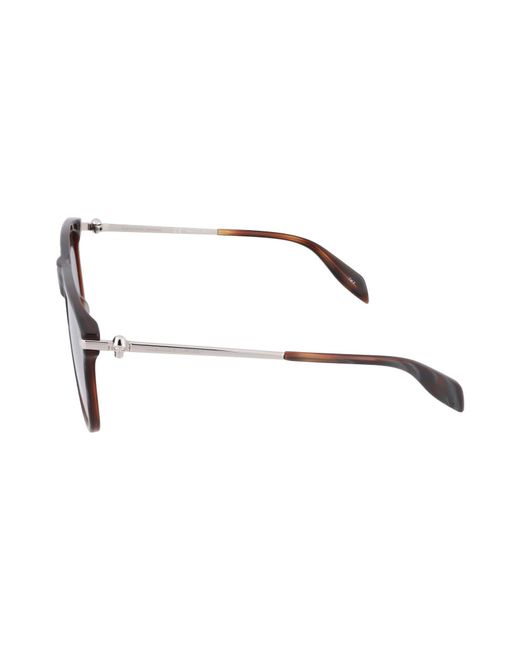 McQueen White Oval Sunglasses for men