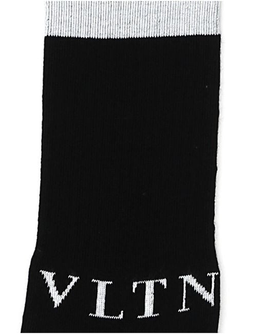 Valentino Black Vltn Socks for men