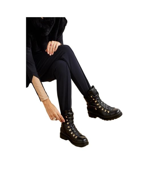 Bogner Black St. Moritz 9 Shearling-Lined Leather Ankle Boots