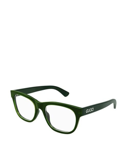 Gucci Green Eyewear Square Frame Glasses for men