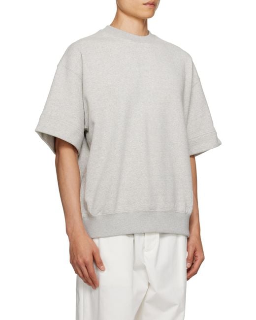 Jil Sander Gray Logo Patch Short-Sleeved T-Shirt for men