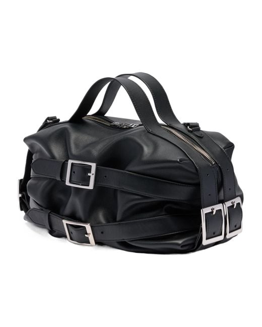 Simone Rocha Black Biker Buckled Shoulder Bag
