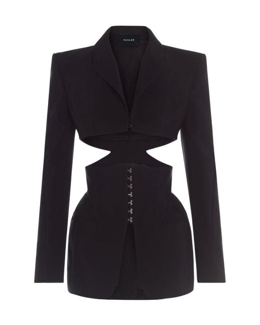 Mugler Black Cut-Out Detailing Blazer