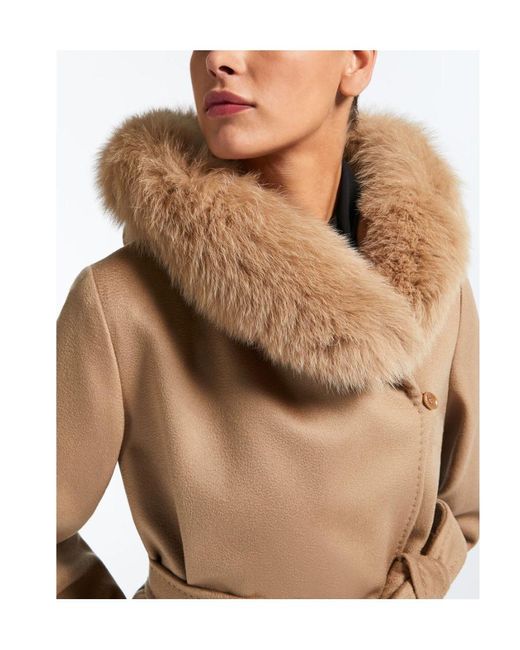 Max Mara Natural Mango Girdle Coat