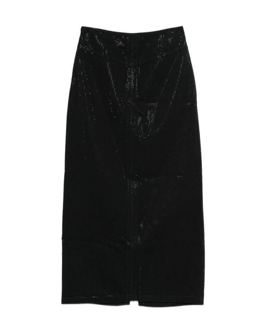 Emporio Armani Black Slit Midi Skirt