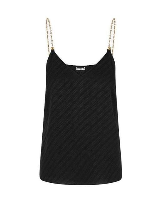 Givenchy Black Chain Strap Silk Camisole