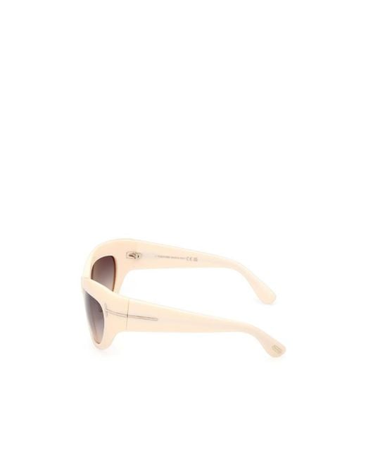 Tom Ford White Gradual Cat's Eye Sunglasses