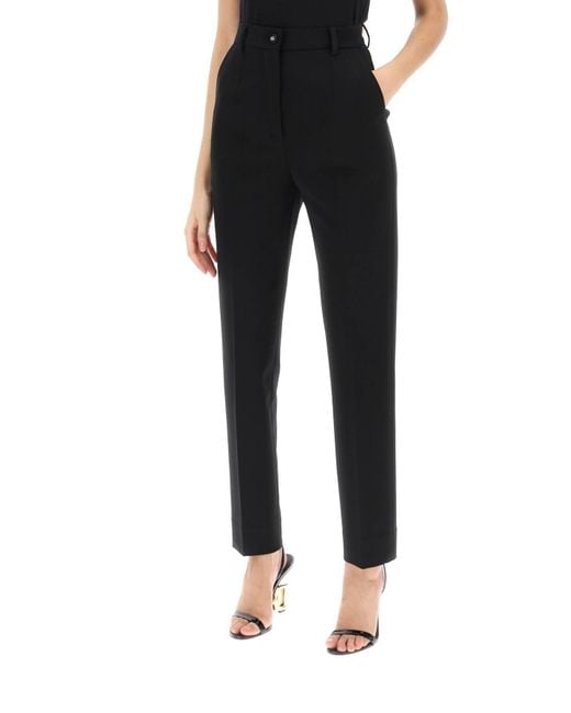 Dolce & Gabbana Black Milano Stitch Cigarette Pants