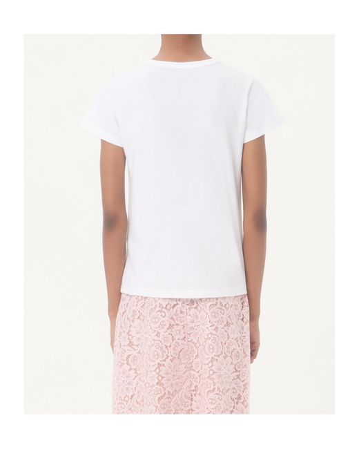Valentino White Chez 1960 Printed Crewneck T-Shirt