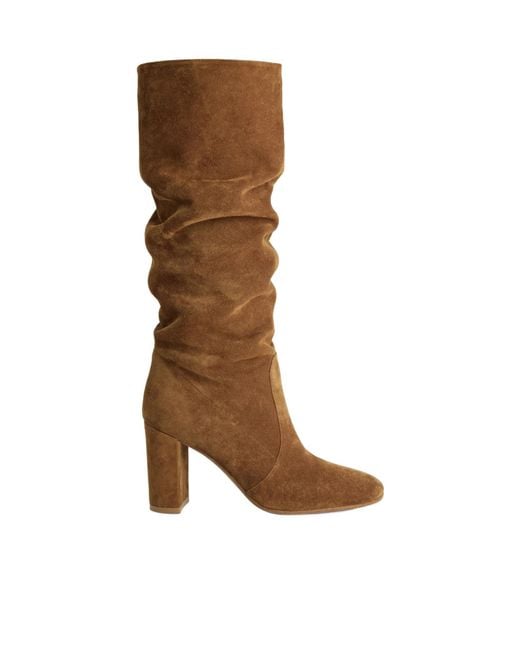 Gianvito Rossi Brown Round-Toe Ankle Boots