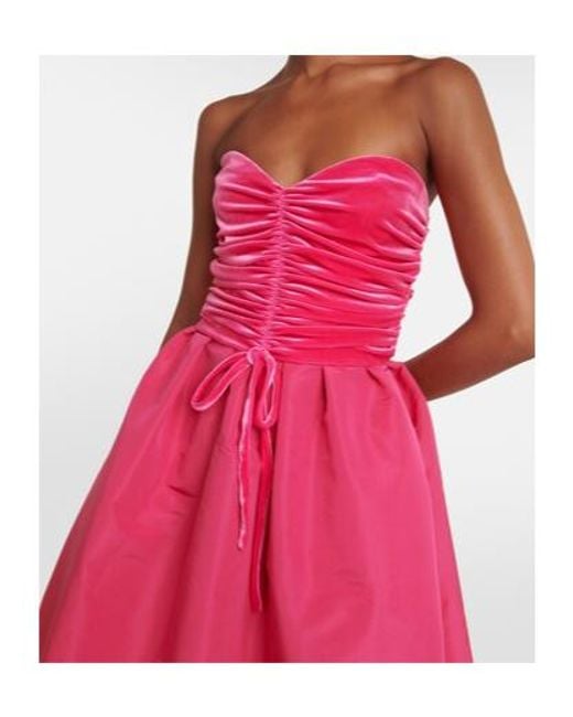 Monique Lhuillier Pink Strapless Silk Gown