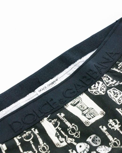Dolce & Gabbana Black Pattern Printed Underwear for men