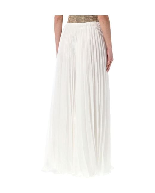 Ralph Lauren White Niccola Pleated Maxi Skirt