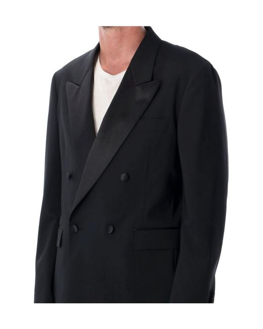Lardini Black Double-Breasted Tailored Suit for men
