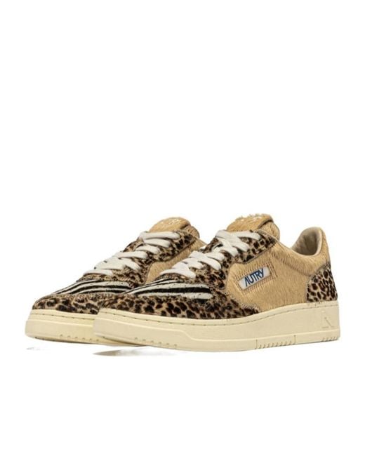 Autry Brown Round-Toe Low-Top Sneakers