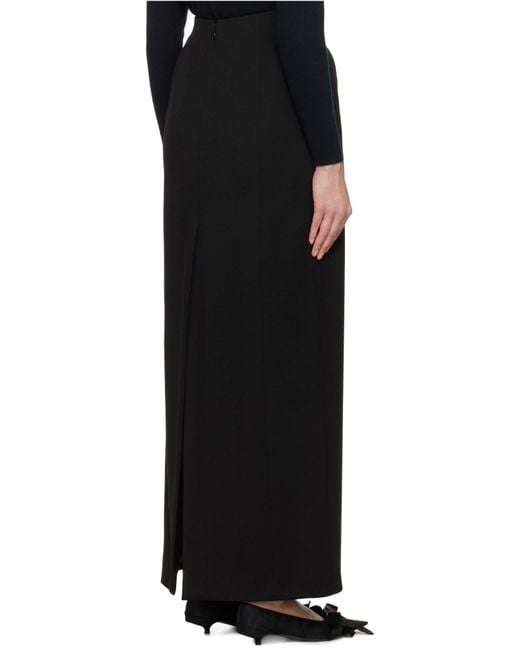 Balenciaga Black Back Slit Maxi Skirt