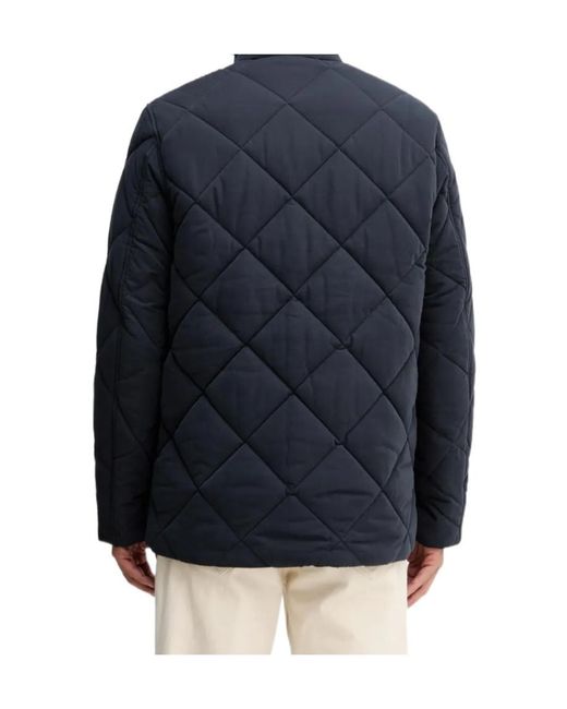 Barbour Blue Quilted Zip Jacket for men