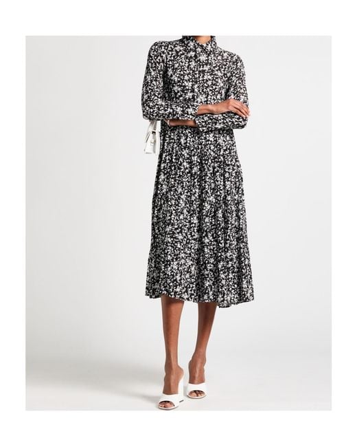 Ganni Gray Floral Pattern Dress