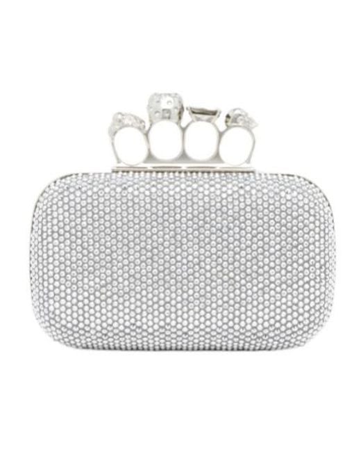 McQueen Gray Knuckle Clutch