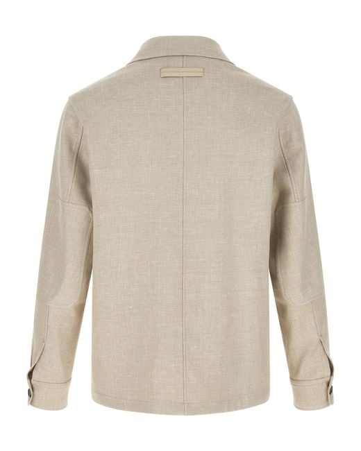 Zegna Natural Long-Sleeved Casual Jacket for men