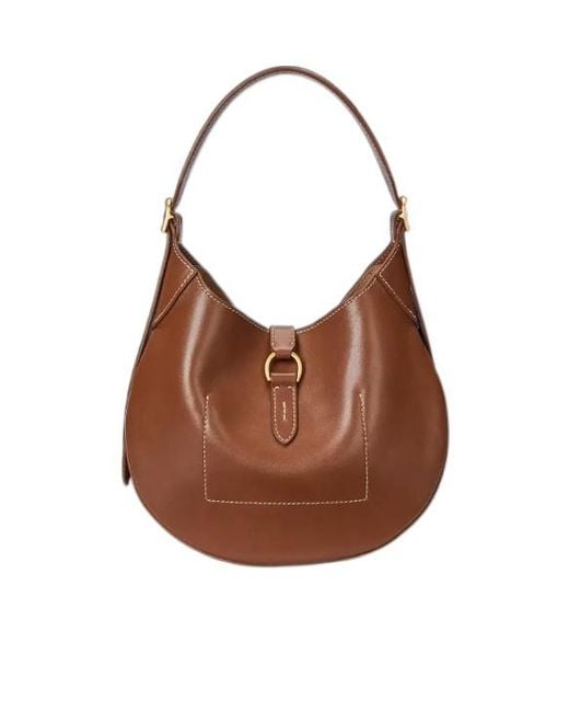 Polo Ralph Lauren Brown Small Polo Id Strapped Shoulder Bag