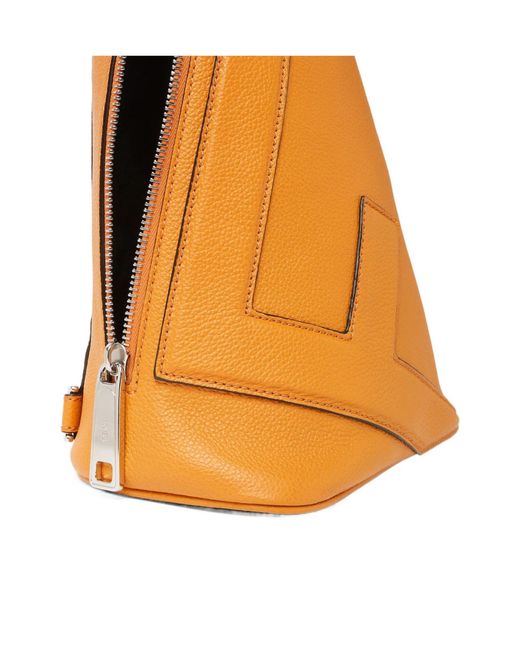 Fendi Orange Roma Leather Cono Small for men
