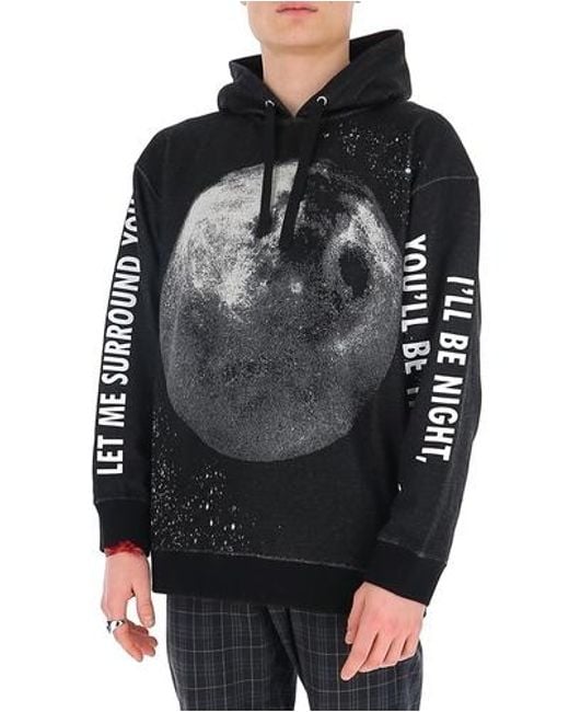 Valentino Black Moon Print Oversized Hoodie for men
