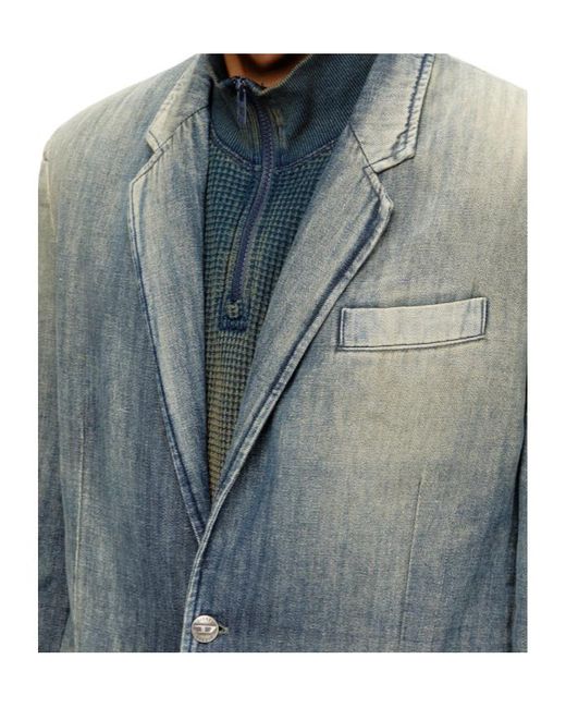 DIESEL Blue D-Reger-D Buttoned Blazer for men