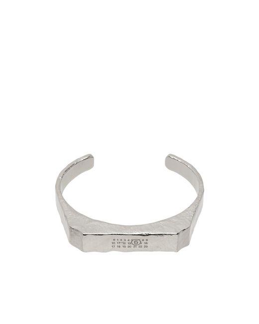 MM6 by Maison Margiela White Numeric Signature Cuff Bracelet for men