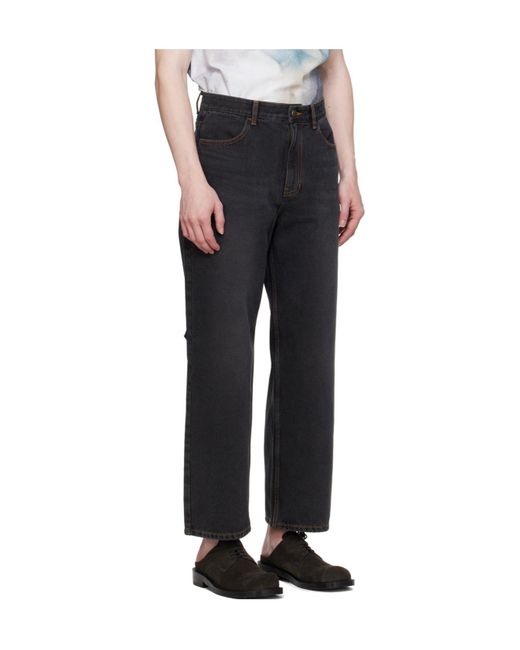 Adererror Black Belt Loop Logo Jeans Pants for men
