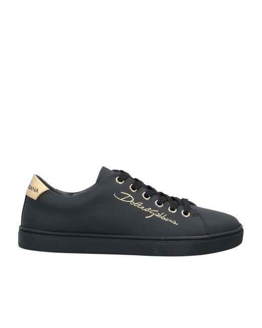 Dolce & Gabbana Black Minimalist Leather Low-Top Casual Shoes