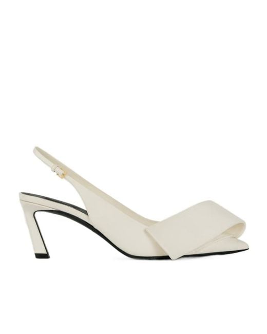 Givenchy White Twisted Ribbon Slingbacks Pumps