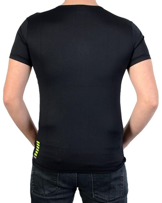 EA7 Black Logo T-Shirt With Round Neck for men