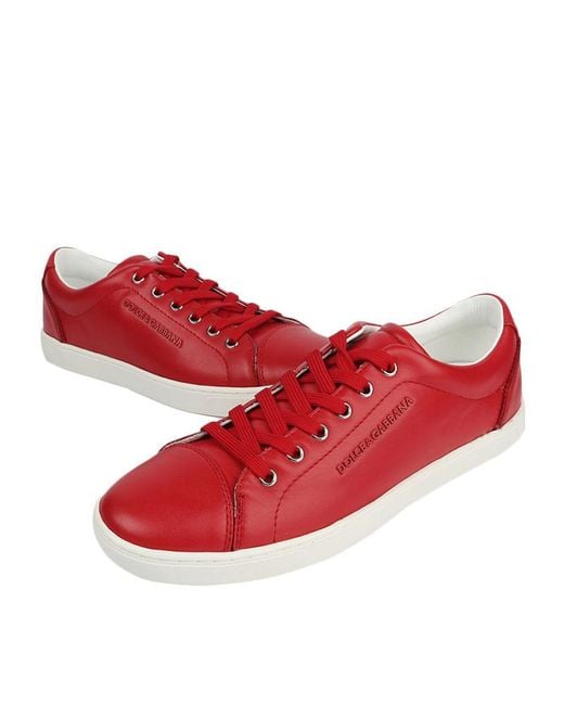 Dolce & Gabbana Red Strap-Up Casual Sneakers for men