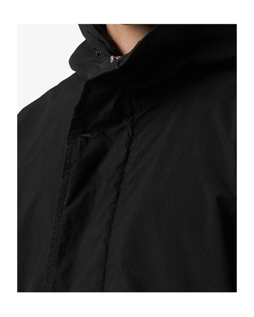 Stone Island Black Logo Patch Hooded Jacket for men