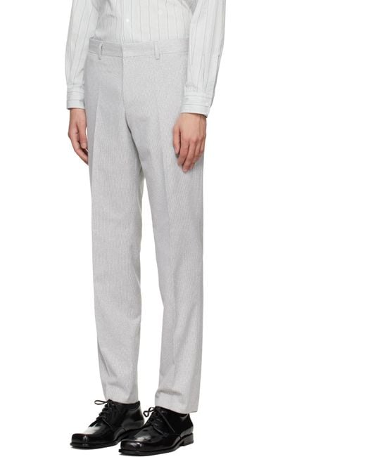 Boss Gray Single-Breasted Two-Piece Suit for men