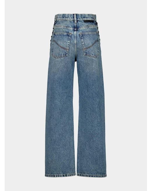 Stella McCartney Blue High-Waist Straight-Leg Jeans