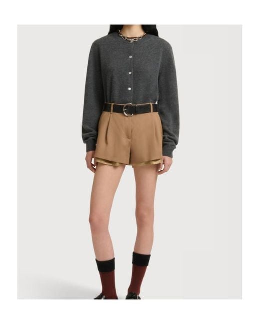 Marni Natural Wool Shorts With Exposed Lining