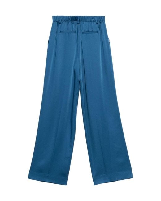 Jonathan Simkhai Blue Wide-Leg Casual Pants