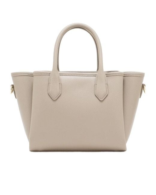 Emporio Armani Natural Small Shopper Bag With Palmellato Finish