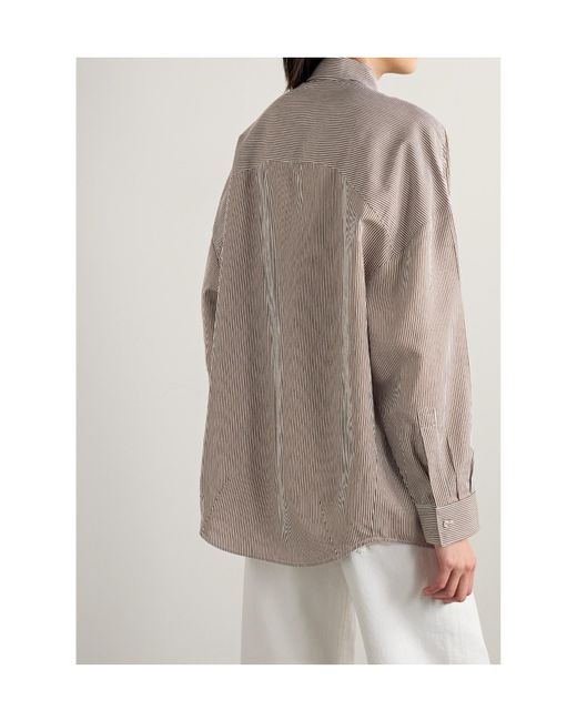 Agolde Gray Striped Button-Down Shirt