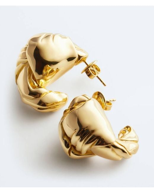 Bottega Veneta Metallic Medium Knot Earrings
