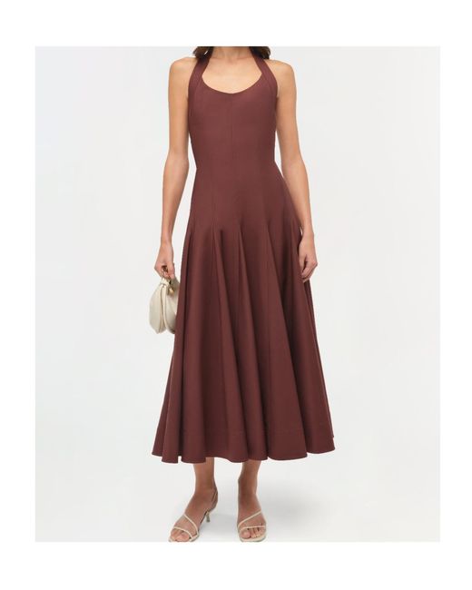 Jonathan Simkhai Red Melissa Halterneck Midi Dress
