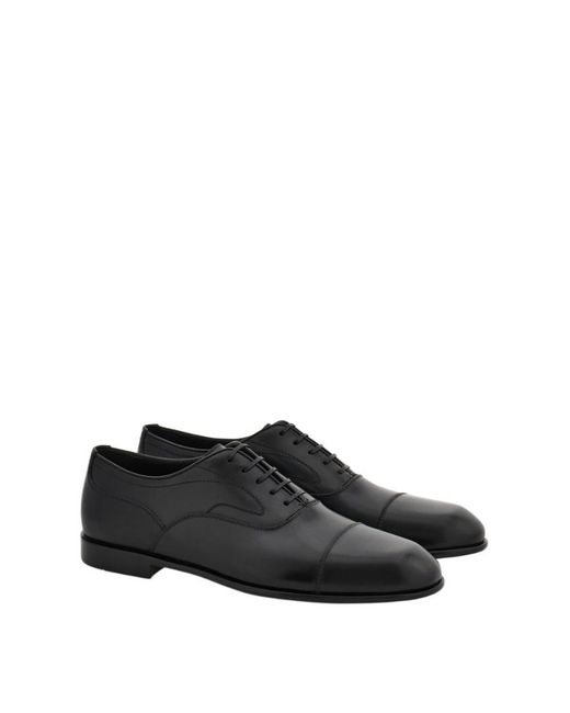 Ferragamo Black Ferragamo Lace-Up Flat Shoes for men