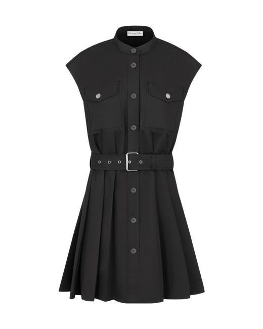 Dior Black Short Dress In Cotton Gabardine